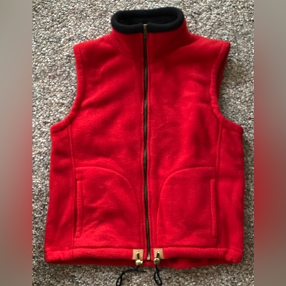 NOS $65 Streamlines CNI Designs Red Fleece Vest Coat Womens Size Small Made USA - Picture 8 of 14